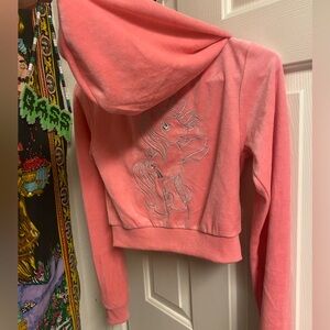 Peachy pink My Little Pony velour sweat zip sweater  jacket